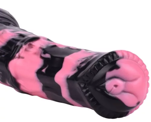 Hurulf Dildo – prémium fekete-rózsaszín 18 cm-es anális zselé