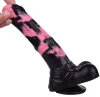 Hurulf Dildo – prémium fekete-rózsaszín 18 cm-es anális zselé