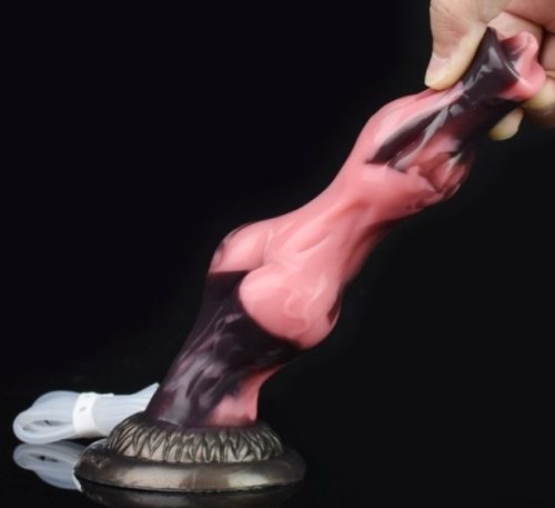 Wolfaw – ejakuláló dildó, 16.5 cm, éjjelfekete