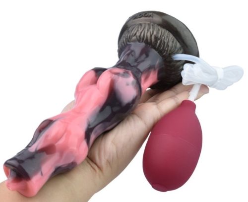 Wolfaw – ejakuláló dildó, 16.5 cm, éjjelfekete