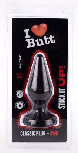 Plug Classic M – prémium análszex eszköz, 13 x 5,3 cm, fekete