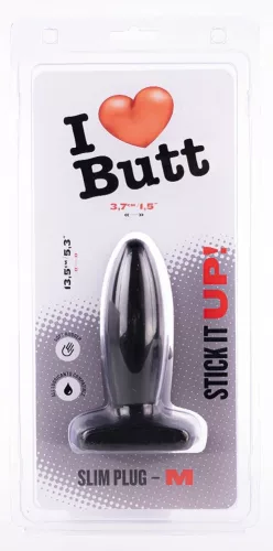 Plug Slim M I Love Butt – prémium anális kiegészítő, fekete