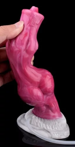 Wolfaw – ejakuláló dildó, 16,5 x 5,5 cm, rózsaszín