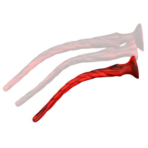 Torthy Dildo – prémium vörös-fekete kényeztető (37 cm)