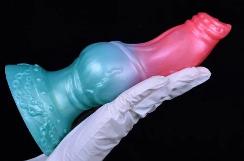 Alien Beast Cyan Rainbow – színes, 7.9" dildó