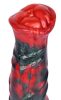 Iktorix – prémium szilikon dildó, 20 cm - fekete-piros