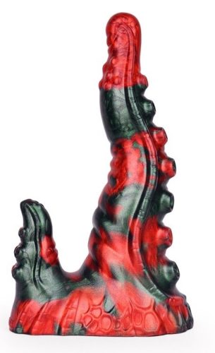 Bukolix – prémium fekete-piros dildó 16 x 5 cm