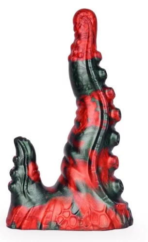 Bukolix – prémium fekete-piros dildó 16 x 5 cm