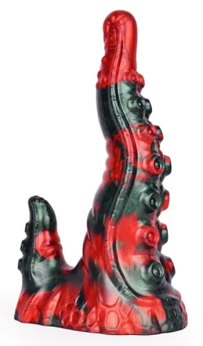 Bukolix – prémium fekete-piros dildó 16 x 5 cm