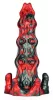 Hortarix – prémium fekete-piros dildó 19 x 5,5 cm