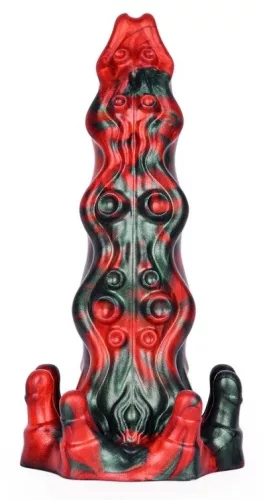 Hortarix – prémium fekete-piros dildó 19 x 5,5 cm