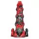 Hortarix – prémium fekete-piros dildó 19 x 5,5 cm
