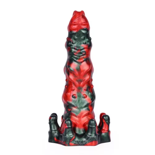 Hortarix – prémium fekete-piros dildó 19 x 5,5 cm