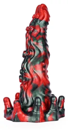Hortarix – prémium fekete-piros dildó 19 x 5,5 cm