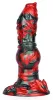 Florix – prémium fekete-piros dildó 20 x 7 cm