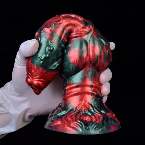 Florix – prémium fekete-piros dildó 20 x 7 cm