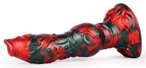 Florix – prémium fekete-piros dildó 20 x 7 cm