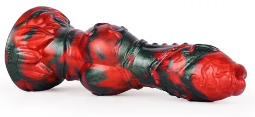 Florix – prémium fekete-piros dildó 20 x 7 cm