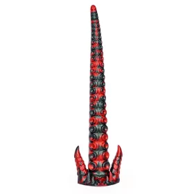 Doturix – prémium fekete-vörös dildó, 40 cm hosszú