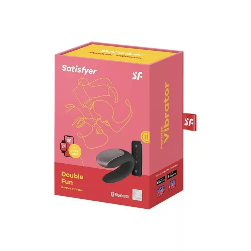 Satisfyer Double Fun okos csikló- és G-pont-stimuláló párvibrátor - fekete