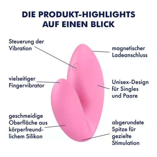 Satisfyer Love Riot ujjvibrátor - rózsaszín, 12 program
