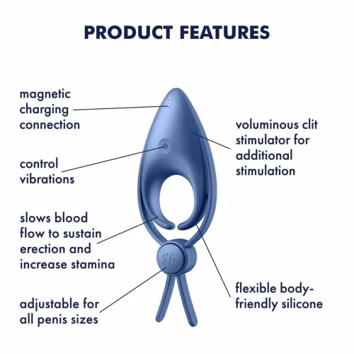 Satisfyer Sniper vibráló péniszgyűrű - kék