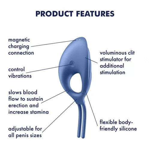 Satisfyer Swordsman vibráló péniszgyűrű - kék