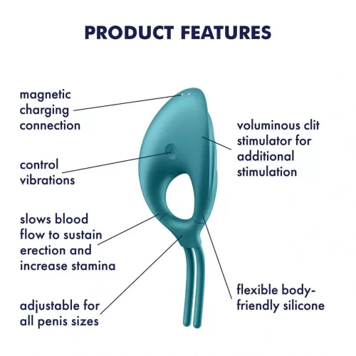 Satisfyer Swordsman vibráló péniszgyűrű - zöld