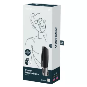   Satisfyer Power Masturbator okos vibráló maszturbátor - fekete-ezüst, 14 program