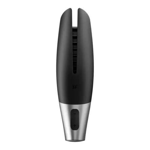 Satisfyer Power Masturbator okos vibráló maszturbátor - fekete-ezüst, 14 program