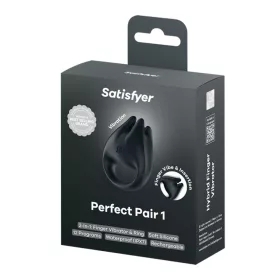   Satisfyer Perfect Pair 1 vibráló péniszgyűrű - fekete, 4,5cm, 12 program