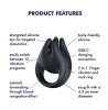 Satisfyer Perfect Pair 1 vibráló péniszgyűrű - fekete, 4,5cm, 12 program