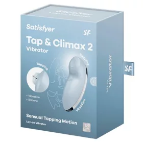 Satisfyer Tap & Climax 2 vibrátor - kék, 11+11 program
