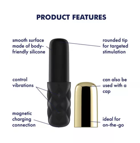 Satisfyer Sparkling Darling vibrátor - fekete, 11,5cm, 15 program