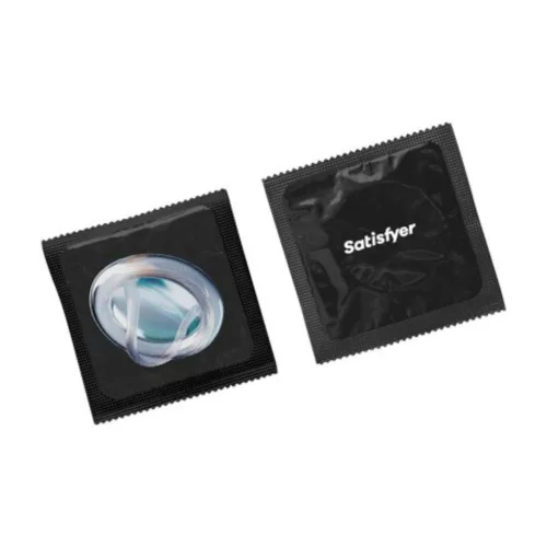 Satisfyer L anatómiai latex óvszer - átlátszó, 100 db, 57mm