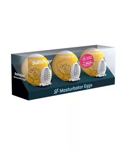 Satisfyer Masturbator Eggs maszturbátorszett - sárga-fehér, 3 db, 6,9cm