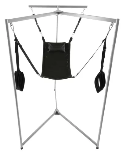 Kit Sling – fekete téglalap alakú felfüggesztő hám szürke kerettel