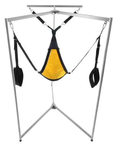 Kit Sling – sárga háromszögű szövet hinta, szürke kerettel