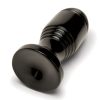 Ribbed Plug – bordázott anális vibrátor, 10,5 x 5 cm, fekete