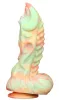 Rutuk Monster – prémium dildó, 17 x 6 cm, rózsaszín-zöld