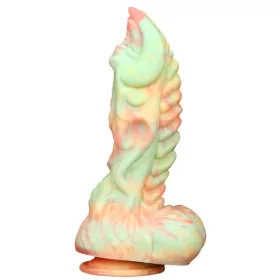  Rutuk Monster – prémium dildó, 17 x 6 cm, rózsaszín-zöld