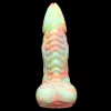 Rutuk Monster – prémium dildó, 17 x 6 cm, rózsaszín-zöld