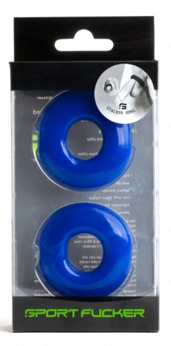 Két darab Stacker – puha péniszgyűrű 20 mm kék