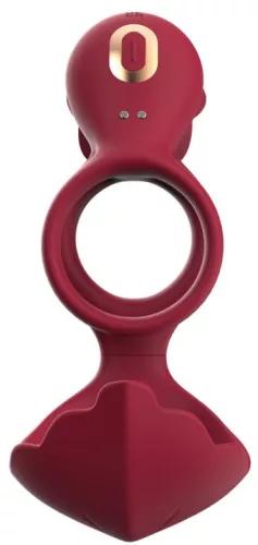 Rosevibs péniszgyűrű rezgő rózsával 33-40 mm piros vízálló szilikon
