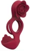 Rosevibs péniszgyűrű rezgő rózsával 33-40 mm piros vízálló szilikon