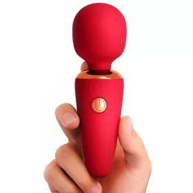 Mini Wand – 10 cm-es, krémes vibráló masszírozó piros