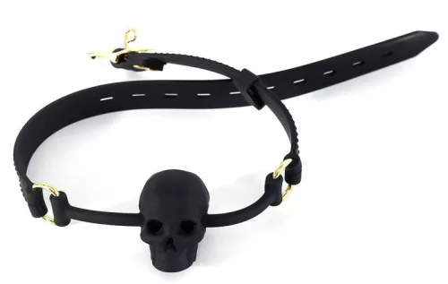 Skull Gag Black – stílusos fekete maszk a játékos élvezetekhez