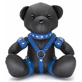 Leather Bear EDDY – BDSM teddy bear kék díszboxban