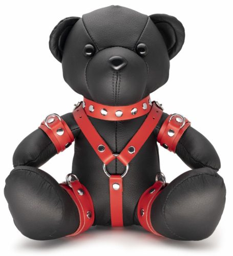 Leather Bear EDDY – BDSM mackó piros ajándékdobozban