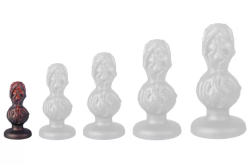 Skullis XS Plug – prémium anális izgató 9 x 4 cm, piros-fekete
